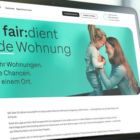 Abbildung der Website der fair:dient Initiative